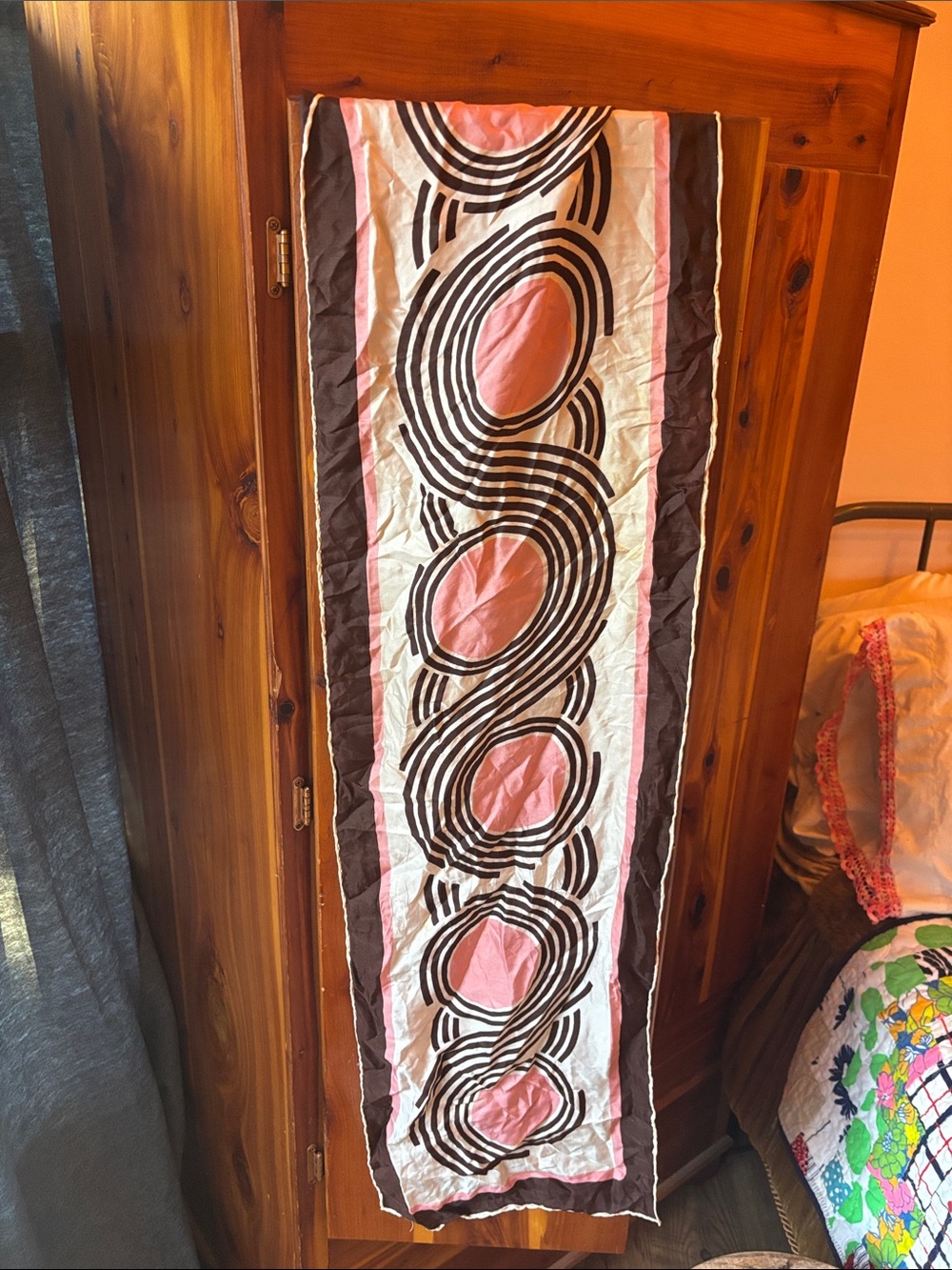 RaphaeL Alta Moda Silk Scarf in Pink, Brown and White